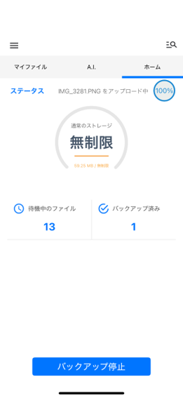 バックアップ実行